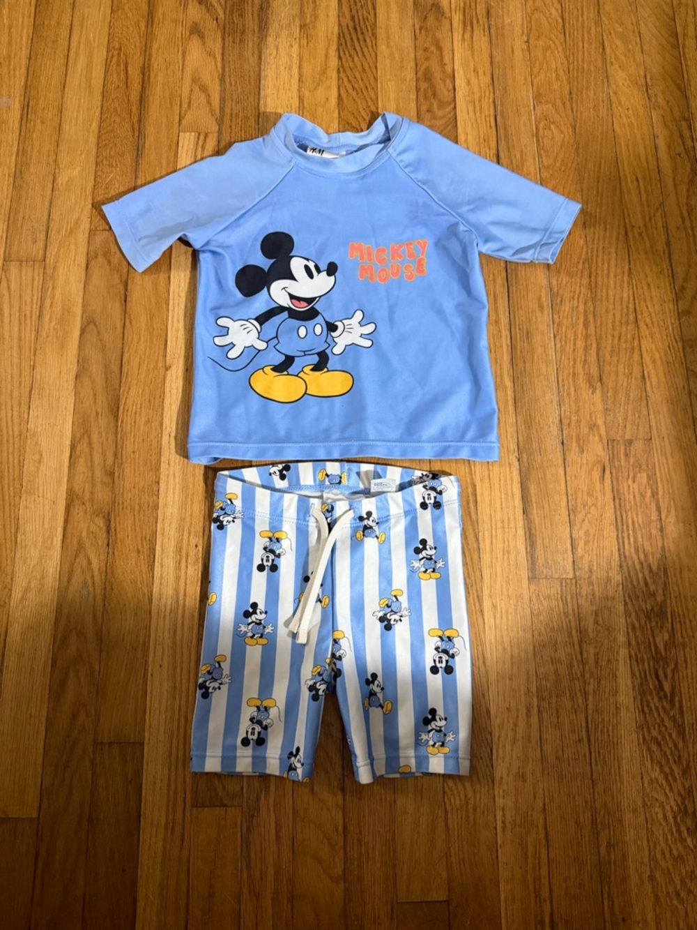 H&M 9/12 Mickey Mouse Rashguard and Swim shorts set